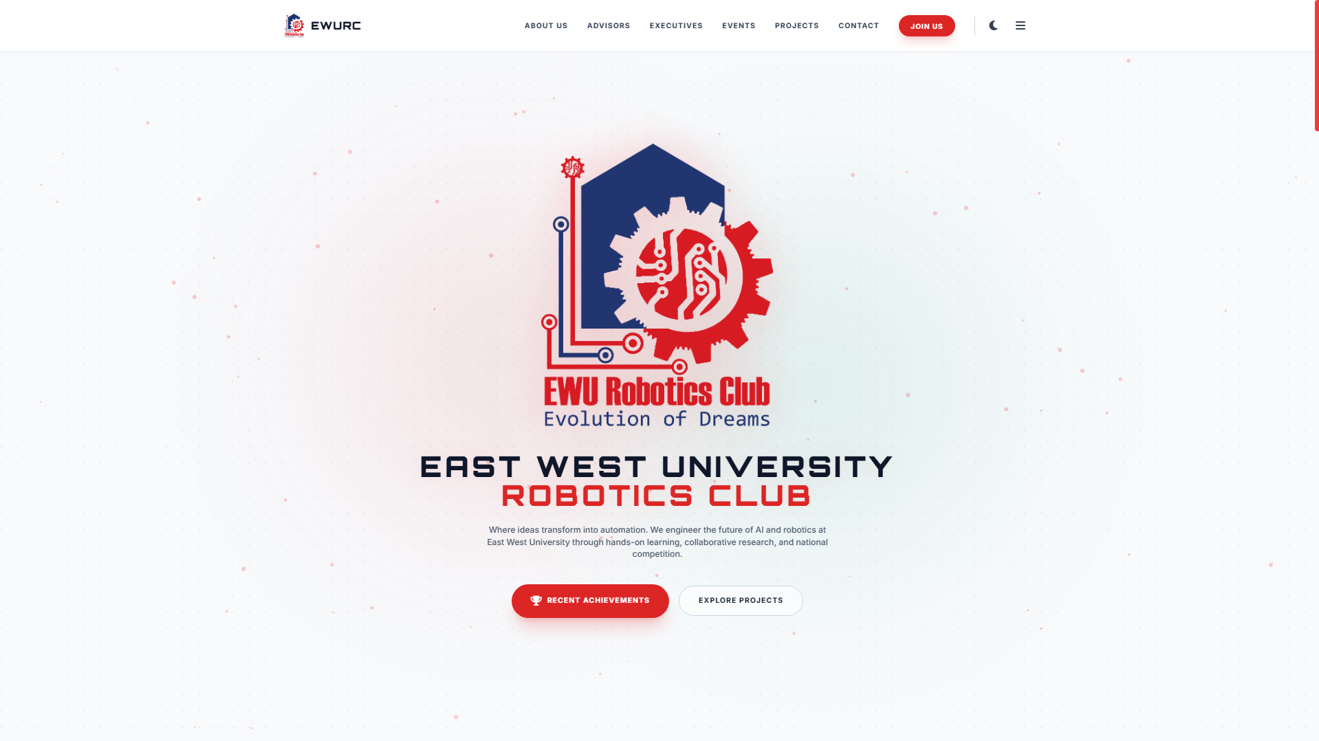 East West University Robotics Club Official Website Home Page